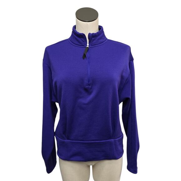 Athleta Altitude Womens Medium Polartec 1/2‎ Zip Pullover Jacket Purple Fleece - Picture 1 of 8